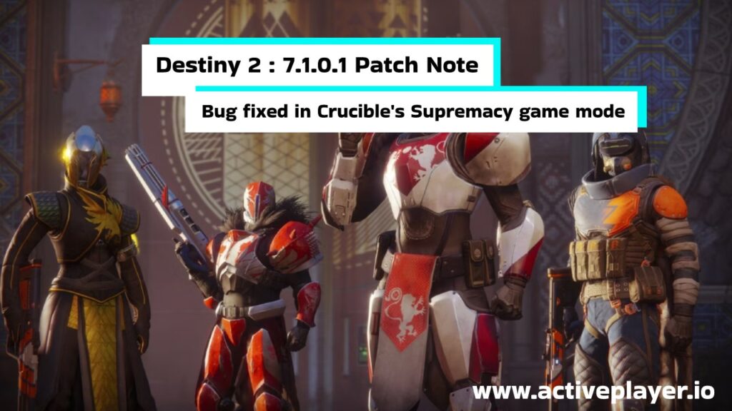 Destiny 2 patch note bug fixed in Crucible's Supremacy game mode