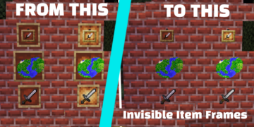 Invisible Item Frames in Minecraft